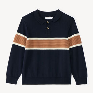 Pull fantaisie garçon avec col polo 