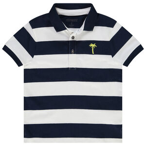 Polo manches courtes rayé broderie palmier pour garçon 