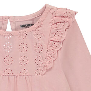 T-shirt manches longues à broderie anglaise pour bébé fille 