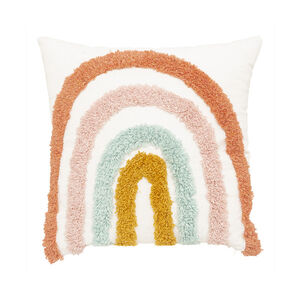 Coussin arc-en-ciel effet peluche 40 x 40 cm 
