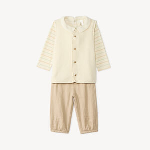 Ensemble long 3 pièces bébé garçon avec gilet sherpa 