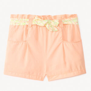 Short avec ceinture à nouer imprimé fleuri pour bébé fille 