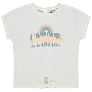 T-shirt manches courtes arc-en-ciel en bouclettes pour bébé fille 