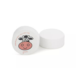 Petit galet de bain effervescent vache parfum lait de coco 