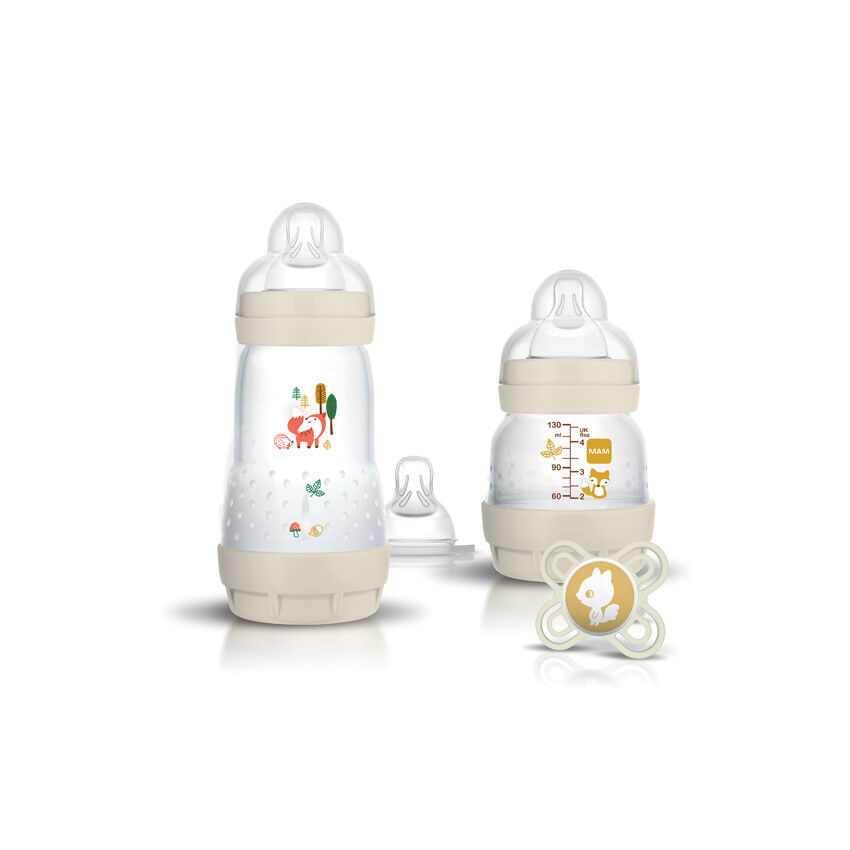 Mam Nouveau-Né Bébé Garçon Fille Bouteille Starter Set Baby Feeding Essentials Crème 