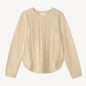 Pull fille en tricot torsadé 