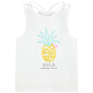 Débardeur en jersey avec print fantaisie et cording fille 