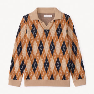 Pull manches longues motif argyle pour garçon  