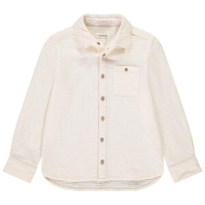 Chemise manches longues unie en tetra pour garçon 