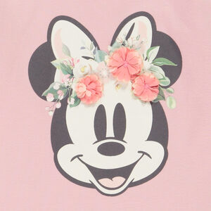 T-shirt manches longues à fleurs 3D Minnie Disney pour bébé fille 