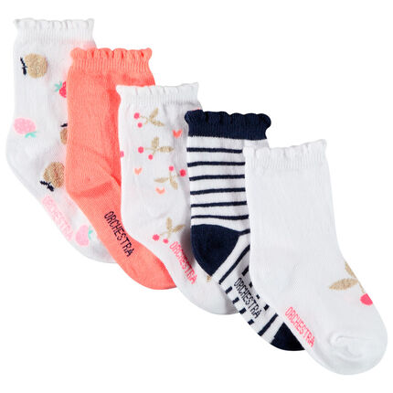 Lot De 5 Paires De Chaussettes A Motifs Pour Bebe Fille Orchestra Fr Lot De 5 Paires De Chaussettes A Motifs Pour Bebe Fille Orchestra Fr