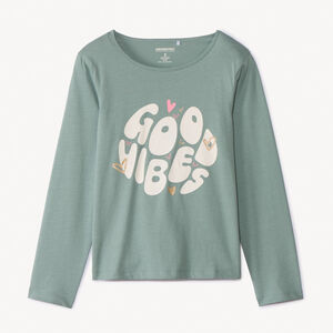 T-shirt manches longues fantaisie pailletée pour fille  