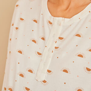 T-shirt oversize de grossesse et d'allaitement imprimé soleils 