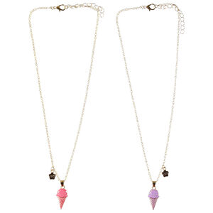 Lot de 2 colliers avec pendentif glace pour fille 