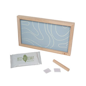 Cadre 2 empreintes et photo Blue Abstrait  