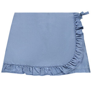 Jupe short uni en Tencel avec volants pour fille  