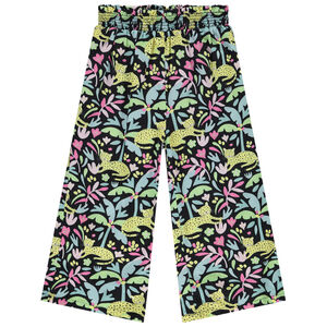 Pantalon large à smock imprimé jungle pour bébé fille 