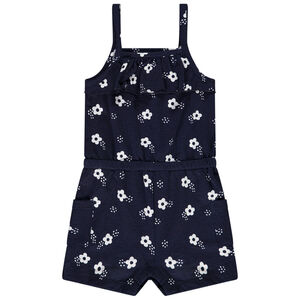 Combishort en jersey froissé imprimé fleuri pour bébé fille 