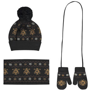 Set 3 pièces en tricot jacquard motif flocons pour bébé garçon 
