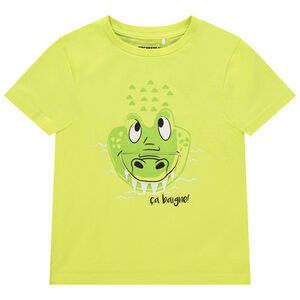 T-shirt manches courtes motif crocodile ludique en coton 