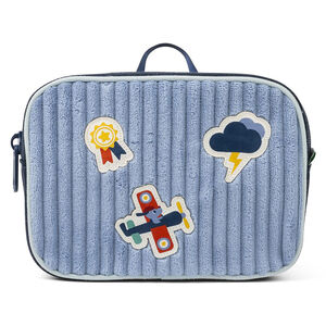 Pochette en velours avec sangle Bleu Jules 