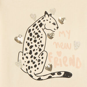 T-shirt manches longues print léopard pour fille  