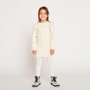 Robe manches longues en tricot uni pour fille 