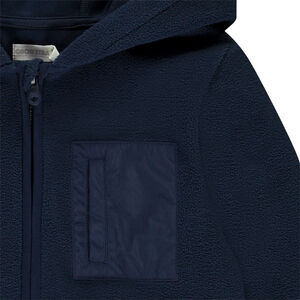 Gilet polaire uni à capuche pour garçon 