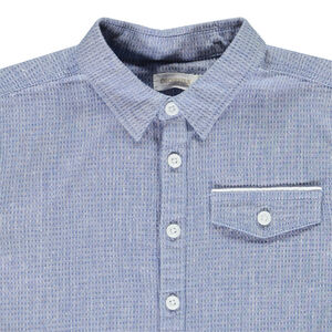 Chemise manches courtes uni en toile texturé pour garçon  