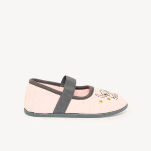 Chaussons babies rose chiné avec élastique et Stitch Disney pour fille 