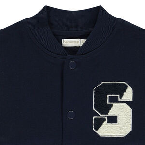 Veste molleton brodé à col Teddy effet colorblock pour garçon  