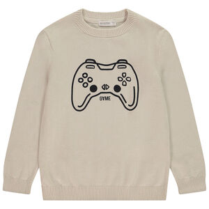 Pull en tricot uni print fantaisie pour garçon 