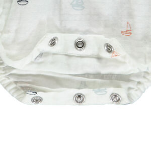 Barboteuse à col marin imprimé voiliers pour bébé garçon 