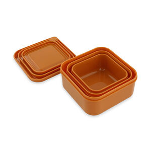 Lot de 3 lunchbox gigognes Mr. Fox orange 