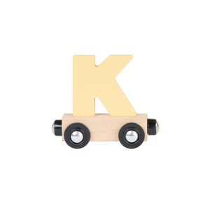 Lettre "K" wagon en bois - jaune 