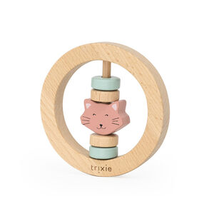 Hochet rond en bois Mrs Cat  