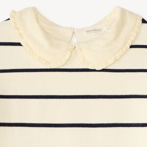 Pull fille style marinière avec col Claudine 