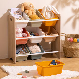 Meuble de rangement enfant "Iduna" 9 bacs multicolores - 60 x 64 cm 