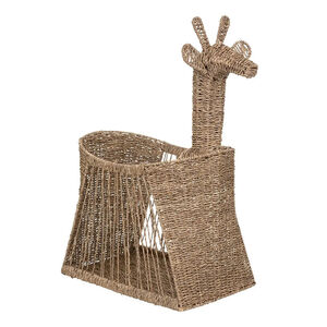Panier de rangement Girafe en jacinthe d'eau tressée 