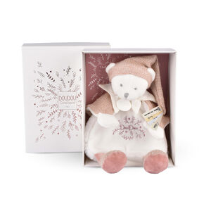 Doudou 25 ans ours rose cape  