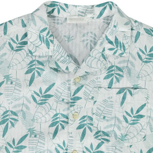 Chemise manches courtes en coton imprimé feuilles pour garçon 