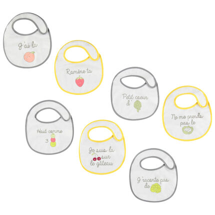 Lot De 7 Bavoirs En Eponge A Message Printes Orchestra Fr