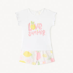 Ensemble 2 pièces t-shirt + short imprimé fruité pour bébé fille 