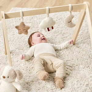 Arche en bois avec 3 jouets Teddy Bouclette beige 