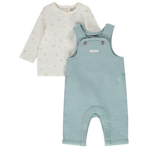 Ensemble 2 pièces matelassé avec salopette pour bébé 
