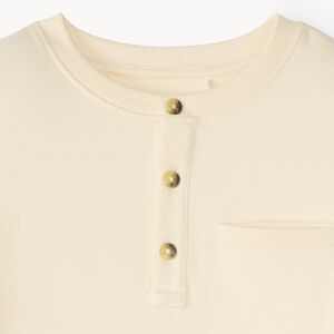 T-shirt garçon manches longues col tunisien 