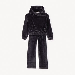 Ensemble sweat à capuche + jogging en velours pour fille  