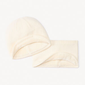 Set bonnet + snood assorties avec broderie pour bébé fille  