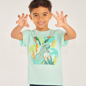 T-shirt manches courtes print fantaisie avec patch bouclettes pour garçon 