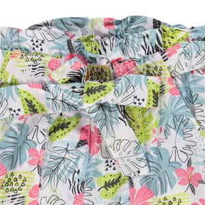 Pantalon imprimé tropical et ceinture à nouer pour fille 